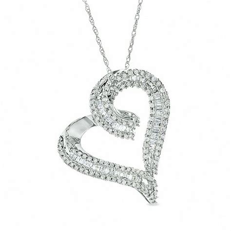 Shop for Perfect their everyday look with this darling lab-created diamond open heart necklace. 10K gold Certified lab-created diamonds sparkle along the heart-shaped outline F color/VS2 clarity with certification card 1/6 ct. t.w. of lab-created diamonds 17.0-inch cable chain with 2.0-inch extender; lobster claw clasp - Zales